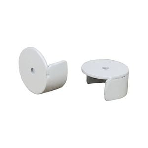 Pillar 25mm White Curtain Rod Stirrup Bracket - 2 Pack