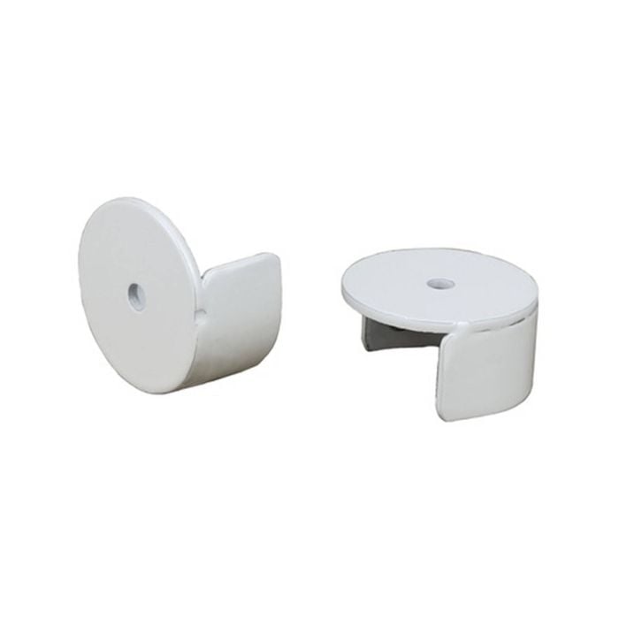 Pillar 25mm White Curtain Rod Stirrup Bracket - 2 Pack