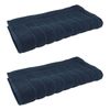 2x Bas Phillips Valencia Zero Twist Collection Cotton Bath Mat 48 X 78cm Navy