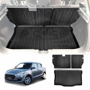 Boot Liner Kick Mats Set for Suzuki Swift 3rd Gen 2017-2024 3D Back Seat Protector Cargo Trunk Mat
