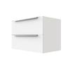 Stein 750 x 450 x 500mm White Select Wall Hung With Silver Integrated Handle Vanity - Cabinet Only
