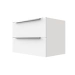 Stein 750 x 450 x 500mm White Select Wall Hung With Silver Integrated Handle Vanity - Cabinet Only