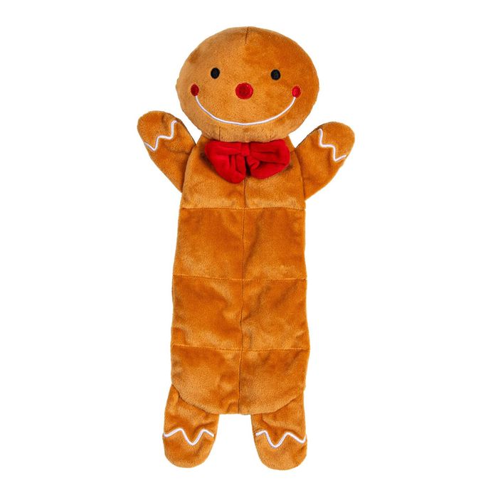 Happy Tails Multi-Squeaker Gingerbread Plush Dog Toy