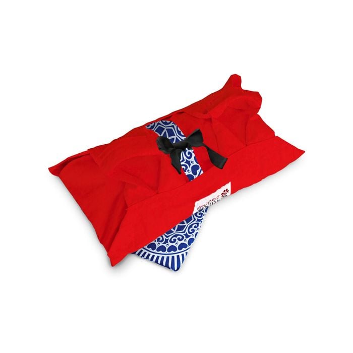 Sweet Goodbye COCOON - Soft Pet Casket - Burial & Cremation Ceremony Kit (Classic Cotton) | Red/Blue, XS