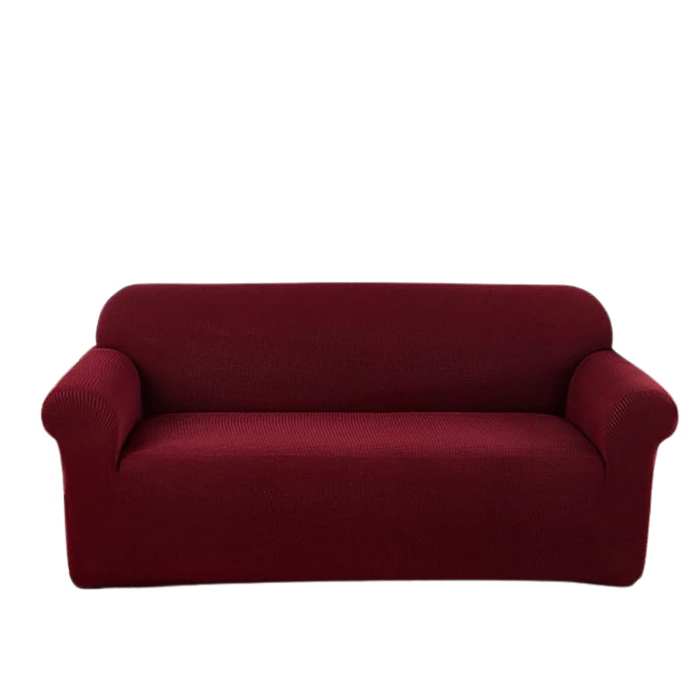 LushCovers Stretchable Water-Repellent Sofa Pet Protect Elastic Lounge Couch Cover - 1 Seater - Wine Red