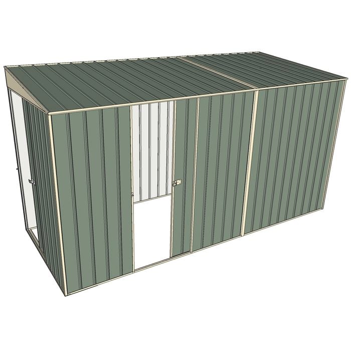 Build-a-Shed 1.5 x 3.7 x 2m Single Sliding Side Door Skillion Shed - Green