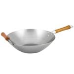 Ken Hom 36cm Carbon Steel Uncoated Wok Stir Frying Pan - Silver