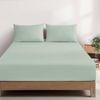 Gioia Casa Vintage Washed Cotton Fitted Sheet Set - 100% Natural Cotton - Soft & Breathable - Sage - King Single
