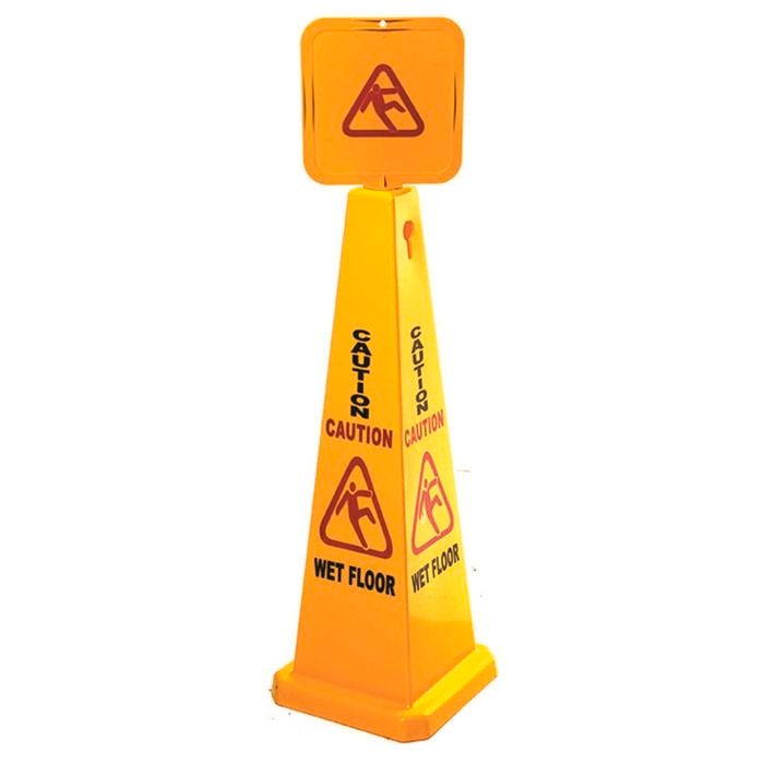 Sabco 1170mm Yellow Caution Wet Floor Cone And Sign