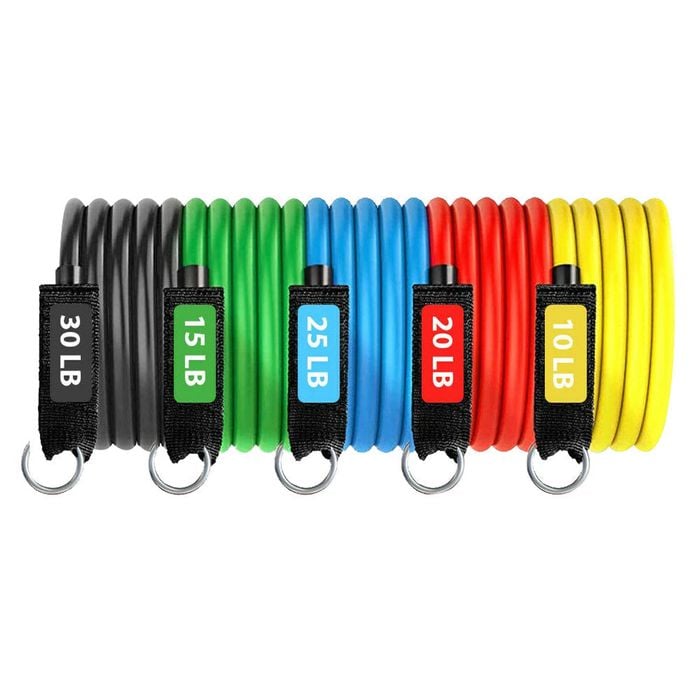 11pcs Set Resistance Bands Elastic Tubes Home Gym Fitness Yoga