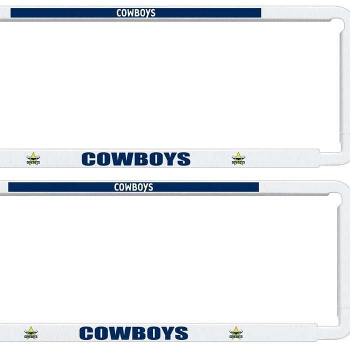 NRL Car Number Plate Frame - Set Of Two - North Queensland Cowboys - Front/Back