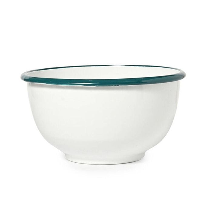 St. Clare Enamel Mixing Bowl 18cm Cooking Baking Round Kitchenware White