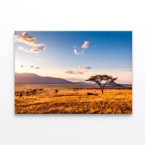 Sunset with Mountains  Print 100% Australian Made 90 x 60cm  (Stretched)