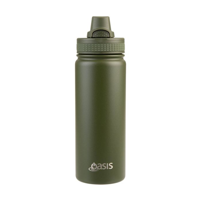 Oasis Stainless Steel Double Wall Insulated Sports Bottle Forest Green 550ml