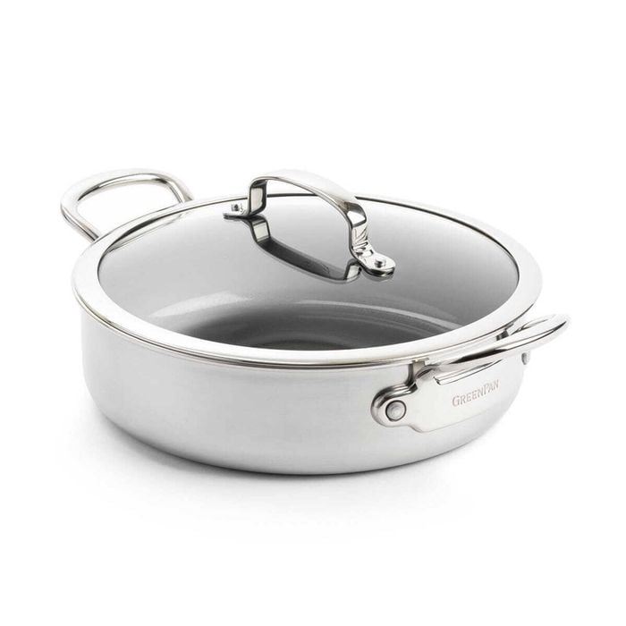 GreenPan Premiere Professional Stainless-Steel Skillet with Lid 30cm
