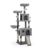 Petzly Cat Tree Tower Scratching Post Scratcher Condo House Bed 164cm Beige/grey