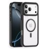 For Apple iPhone 17 Air Kevlar Texture Carbon Fiber Magnetic Back Case – Shockproof Clear Back Cover (Black)