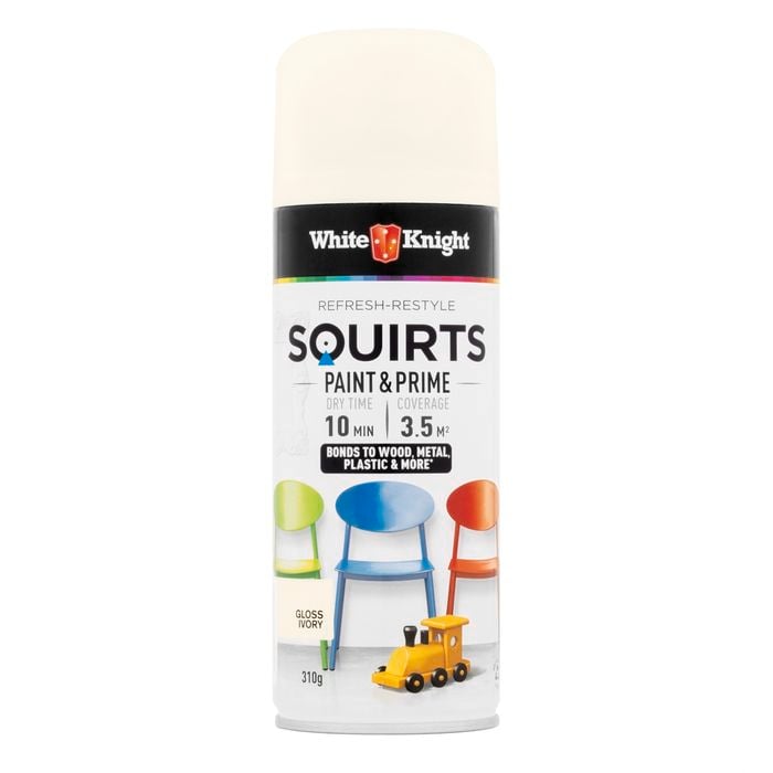 White Knight 310g Ivory Gloss Squirts Spray Paint Bunnings Australia