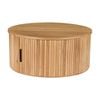 Norman 80cm Timber Round Coffee Table With Storage Natural