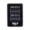 Hulk Toyota Late Dual Vehicle QC3 USB Socket 12V Blue Illumination