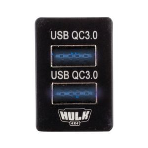 Hulk Toyota Late Dual Vehicle QC3 USB Socket 12V Blue Illumination