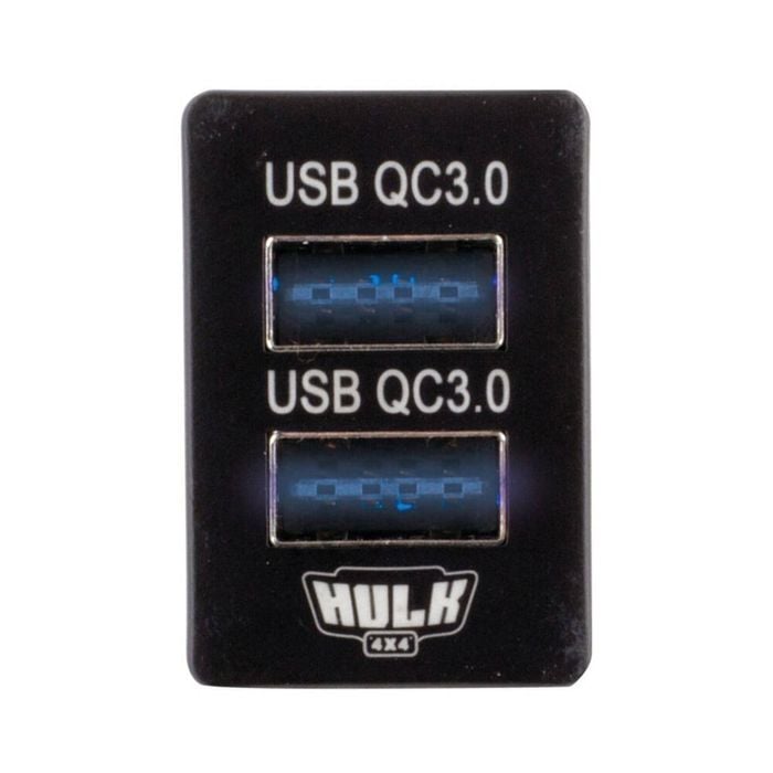 Hulk Toyota Late Dual Vehicle QC3 USB Socket 12V Blue Illumination