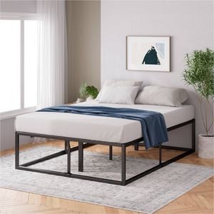 Zinus Queen Joseph Bed Frame Metal Bed Platform Base - 45cm High Black
