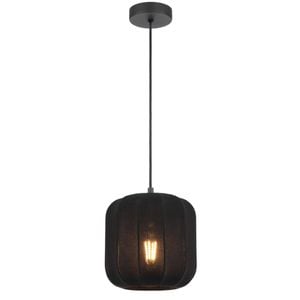 Telbix Jonsel Modern Pendant Hanging Lamp Light Fabric Metal Black