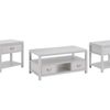 3-Piece Solid Wood Coffee Table Set - White