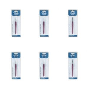 6pk Malli Metal/plastic Soft Grip Crochet Hook Yarn Knitting Tools 140mm