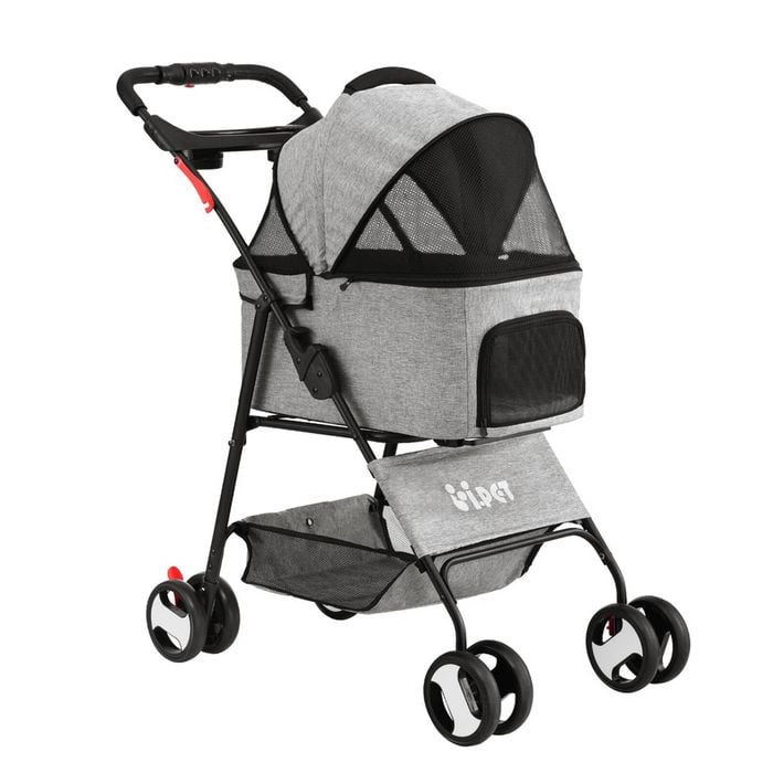 i.Pet Pet Stroller Pram Dog Large Cat Carrier Travel Strollers 4 Wheel Foldable