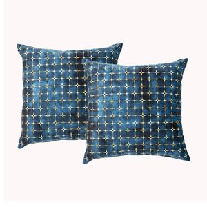2pc Renee Taylor 50cm Pillow Square Velvet Printed Sofa Filled Cushions Cubic