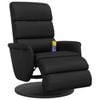 vidaXL Massage Recliner Chair with Footrest Single Sofa Black Faux Leather