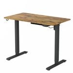 Advwin Electric Standing Desk Height Adjustable 100 x 55 cm Black Frame+ Walnut Desktop