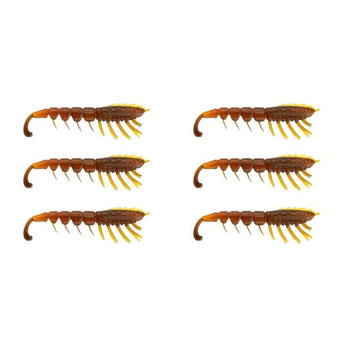 2x 3PK 4.5In Rapala Crush City The Imposter Plastic Prawn Lures - Motor Oil UV