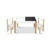 Keezi Kids Table and Chairs Set Chalkboard Storage