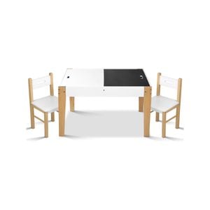 Keezi Kids Table and Chairs Set Chalkboard Storage