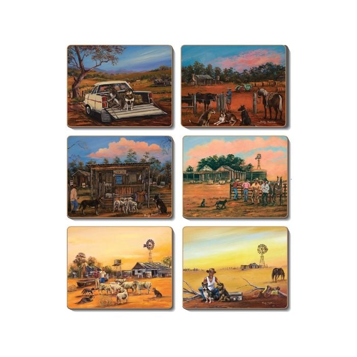 Cinnamon Cork Backed Coasters Set of 6 Kelpie Kapers.