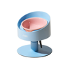 Makesure Sunflower Adjustable Pet Food Bowl/BLUE+PINK