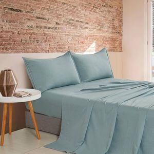 CleverPolly Vintage Washed Microfibre Sheet Set - Seafoam - King