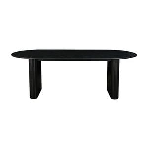 Noir 220cm Oak Timber Wood Oval Dining Table Black