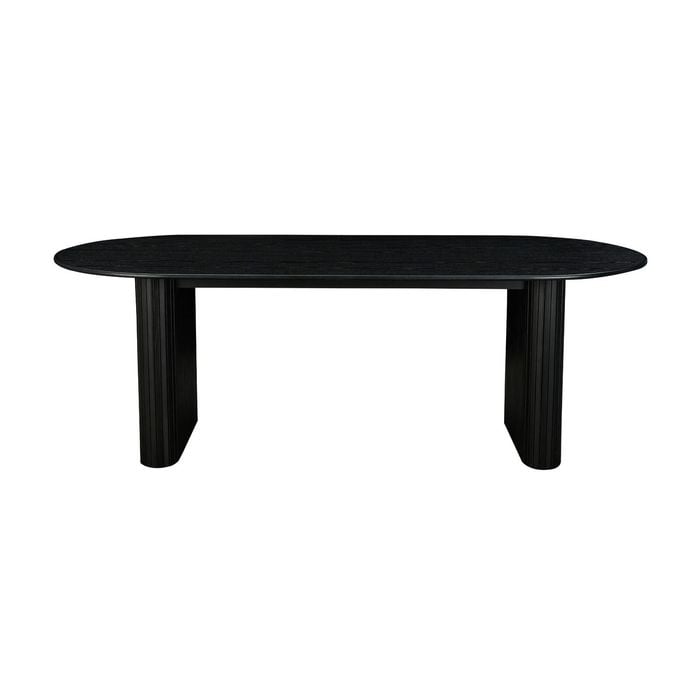 Noir 220cm Oak Timber Wood Oval Dining Table Black