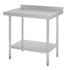 Vogue Stainless Steel Table With Splashback 900mm - Gj506