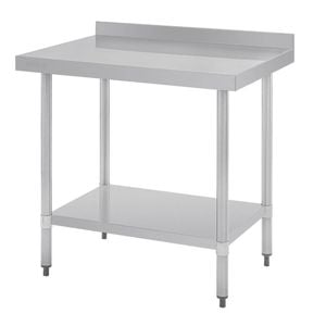 Vogue Stainless Steel Table With Splashback 900mm - Gj506