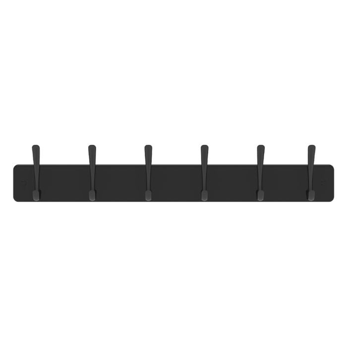 MODE 6 Black Hooks On Black Board Hat And Coat Rack