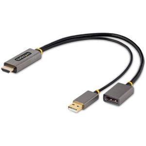 StarTech.com 1ft (30cm) HDMI to DisplayPort Adapter, 4K 60Hz HDR HDMI Source to DP Monitor, USB Bus Powered