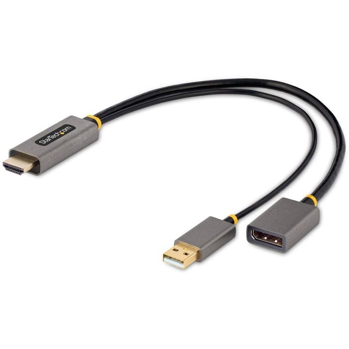 StarTech.com 1ft (30cm) HDMI to DisplayPort Adapter, 4K 60Hz HDR HDMI Source to DP Monitor, USB Bus Powered