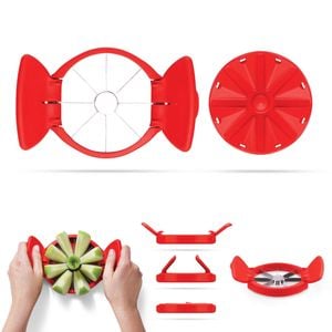Dreamfarm Apple Slicer Ultra Sharp Blades Cuts Into 8 Even Slices Fold Flat Red