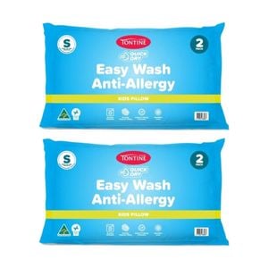 2x 2pc Tontine Quick Dry Easy Wash Anti Allergy Kids Pillows Set Low