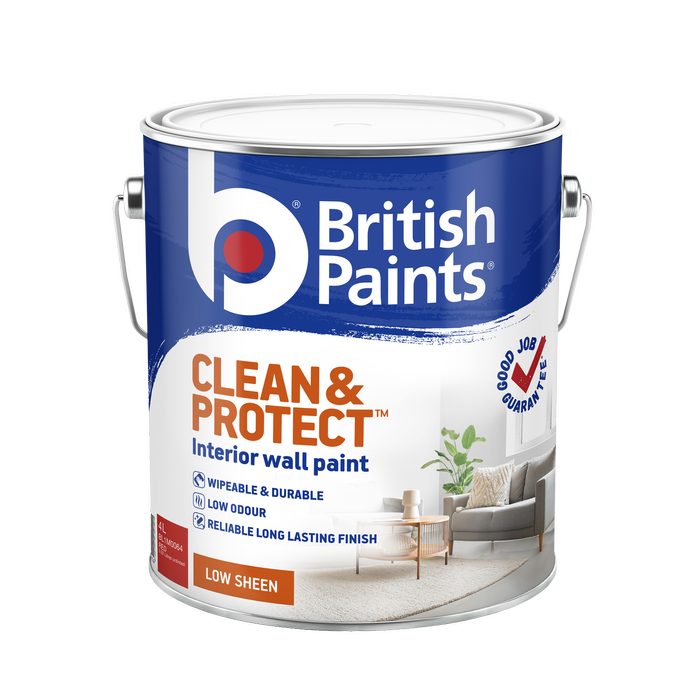 British Paints 4L Red Low Sheen Clean And Protect Interior Paint